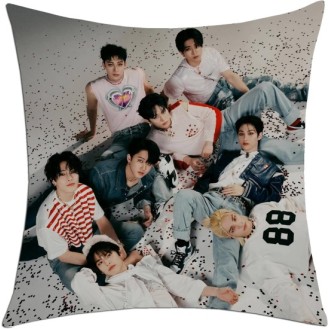 Stray Kids 1 Pack Short Plush Pillow Cover for Gift 18 x 18 Inch Square Throw Pillow Cover for Sofa Bedroom Car